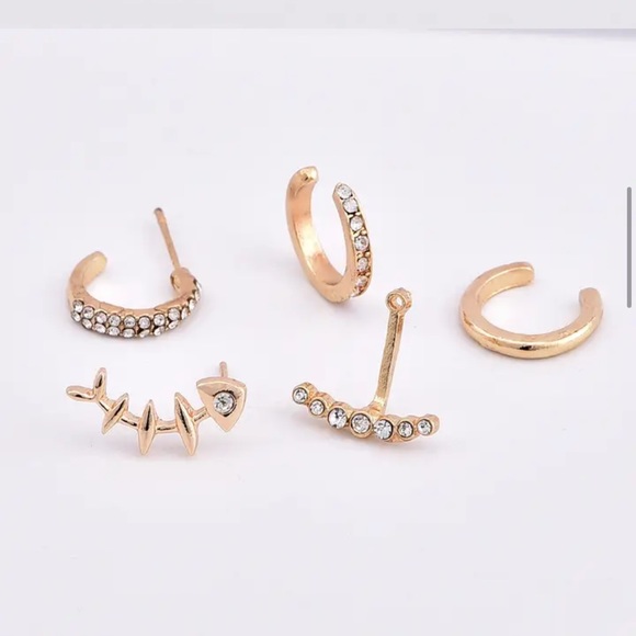 3/$30 NEW! Bohemian Earring Stud Set 4 Piece Fishbone Dainty Cute - Picture 3 of 6